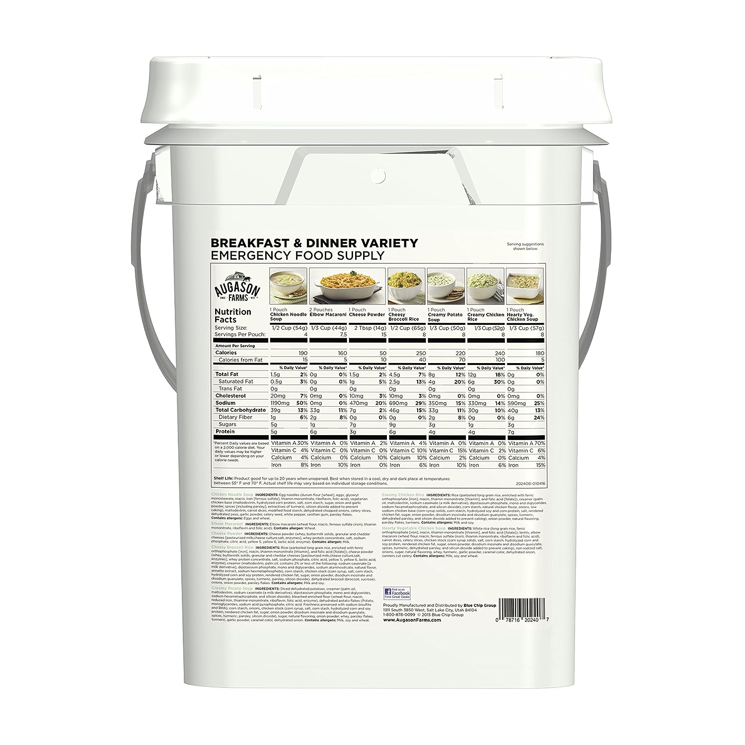Augason Farms Breakfast and Dinner Variety Pail Emergency Food Supply Everyday Meals 4 Gallon Pail & 5-90620 Country Fresh 100% Real Instant Nonfat Dry Milk, 1 lb., 13 oz. - Image 3